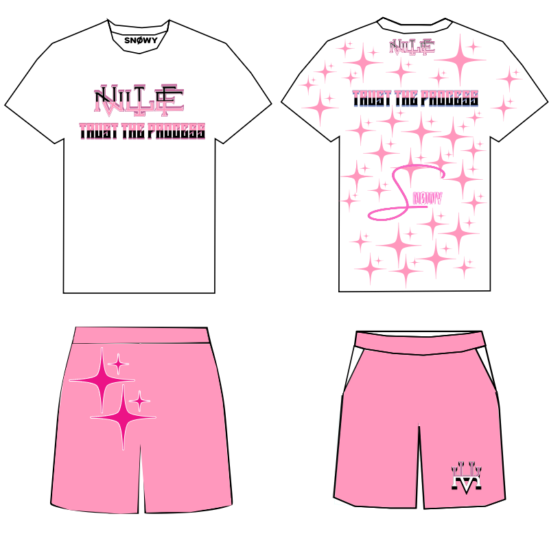 Conjunto blanco rosa