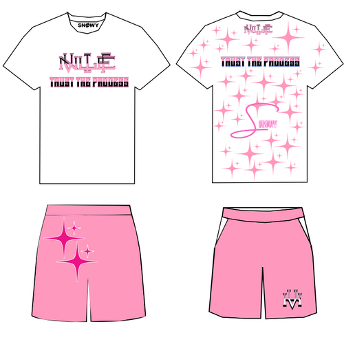Conjunto blanco rosa