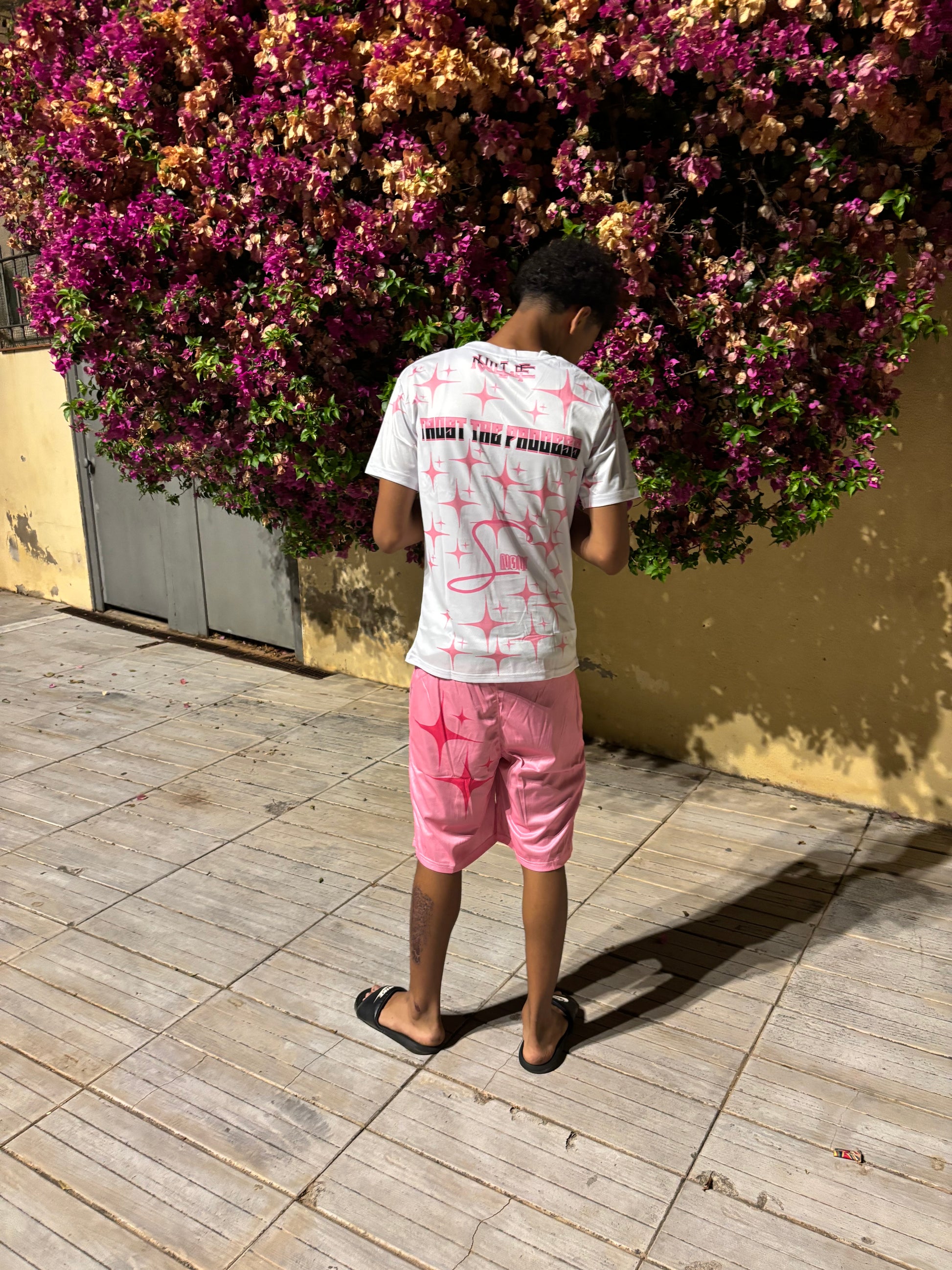 Conjunto blanco rosa