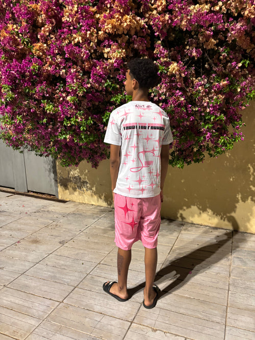 Conjunto blanco rosa